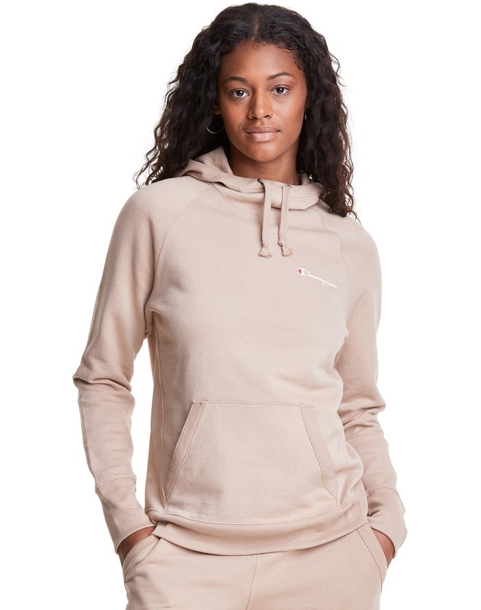 Champion Powerblend Script Logo Hoodie Dames - Beige - Belgie 5219WHANU